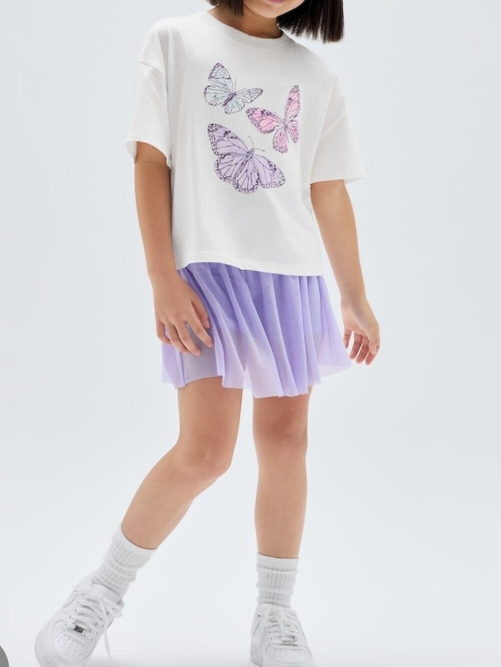 Gap Kids Lavender Mesh Skirt Skort, XXL (14-16)